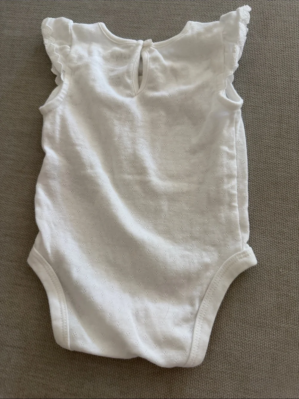 Baby B’gosh- White Baby Girls' Eyelet Bodysuit - Soft Cotton